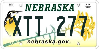 NE license plate XTT277