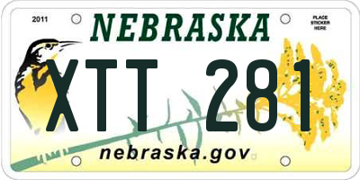 NE license plate XTT281