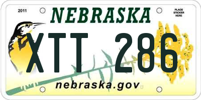 NE license plate XTT286