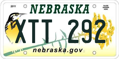 NE license plate XTT292