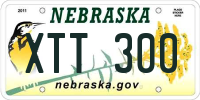 NE license plate XTT300