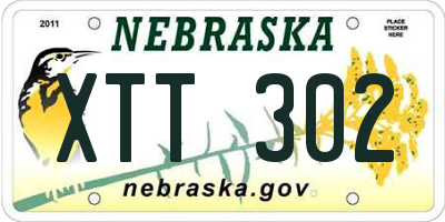 NE license plate XTT302
