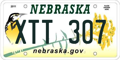 NE license plate XTT307