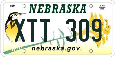 NE license plate XTT309