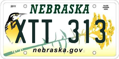 NE license plate XTT313