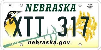 NE license plate XTT317