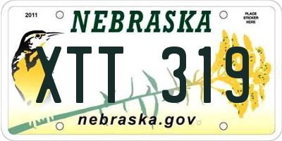 NE license plate XTT319