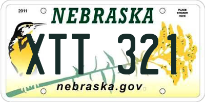 NE license plate XTT321