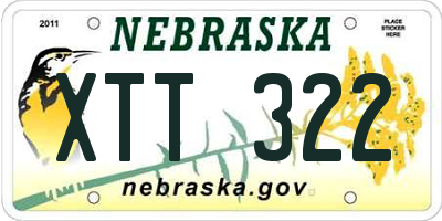 NE license plate XTT322