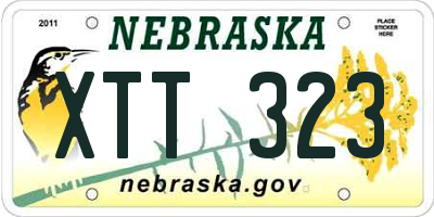 NE license plate XTT323