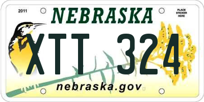 NE license plate XTT324