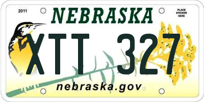 NE license plate XTT327