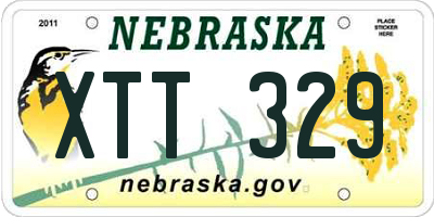 NE license plate XTT329