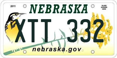 NE license plate XTT332