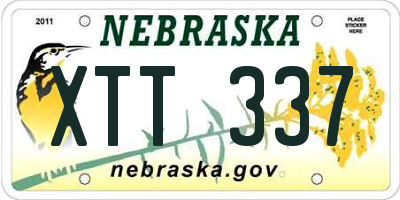 NE license plate XTT337
