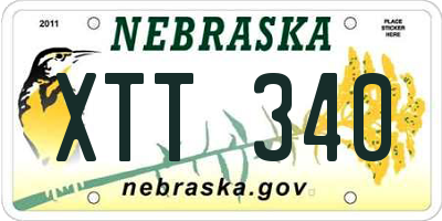 NE license plate XTT340