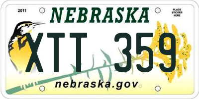 NE license plate XTT359