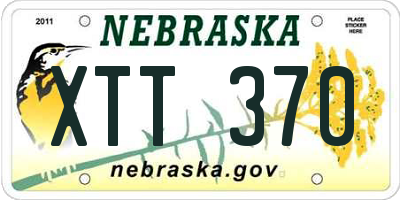 NE license plate XTT370