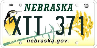 NE license plate XTT371
