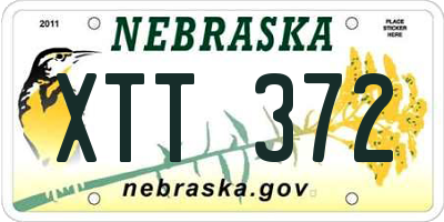 NE license plate XTT372