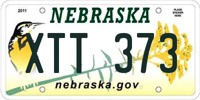 NE license plate XTT373