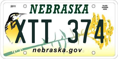 NE license plate XTT374