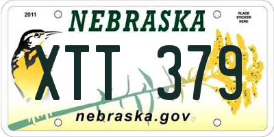 NE license plate XTT379