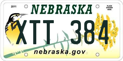 NE license plate XTT384