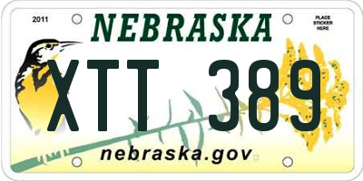 NE license plate XTT389