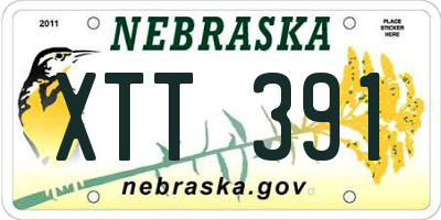NE license plate XTT391