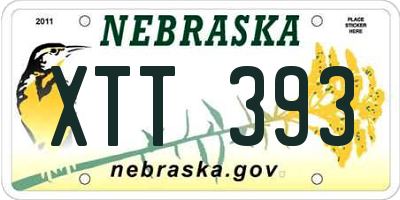 NE license plate XTT393