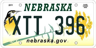 NE license plate XTT396