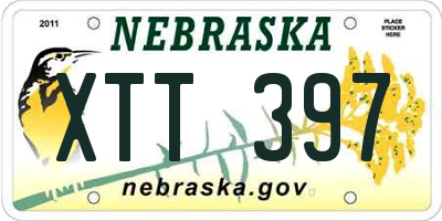 NE license plate XTT397