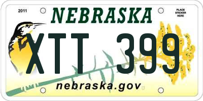 NE license plate XTT399