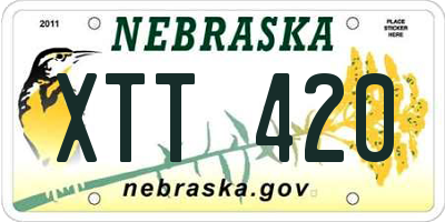 NE license plate XTT420