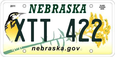 NE license plate XTT422
