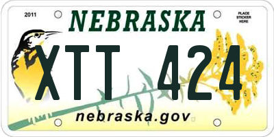 NE license plate XTT424