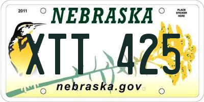 NE license plate XTT425