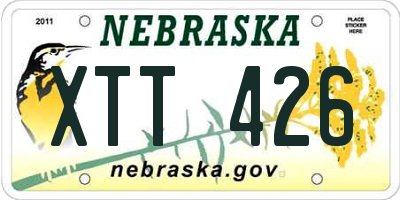NE license plate XTT426
