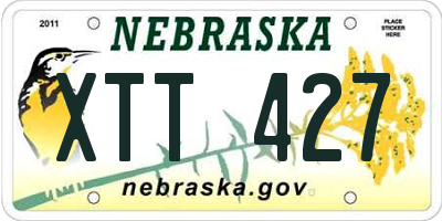 NE license plate XTT427