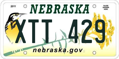 NE license plate XTT429