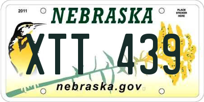 NE license plate XTT439
