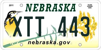NE license plate XTT443