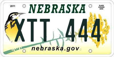 NE license plate XTT444
