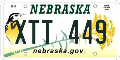 NE license plate XTT449