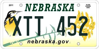 NE license plate XTT452