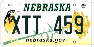 NE license plate XTT459