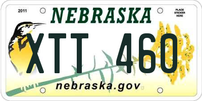 NE license plate XTT460