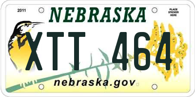 NE license plate XTT464