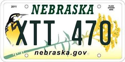 NE license plate XTT470